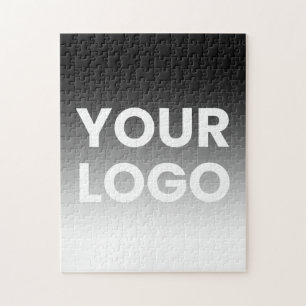 Your Logo & Modern Editable Colour Gradient Jigsaw Puzzle