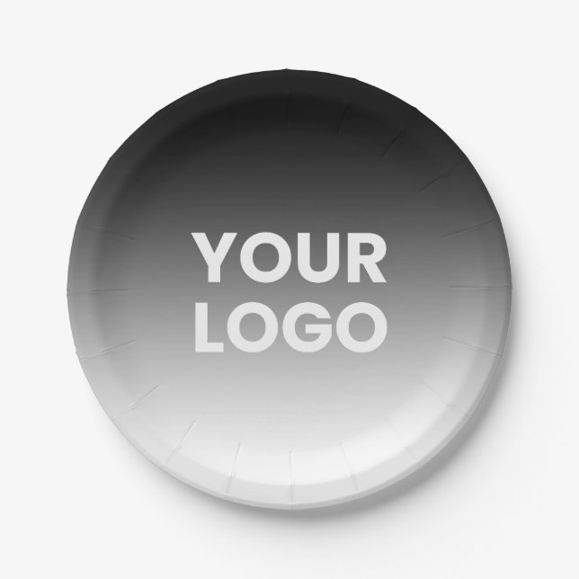 Your Logo & Modern Editable Colour Gradient Paper Plate (Front)