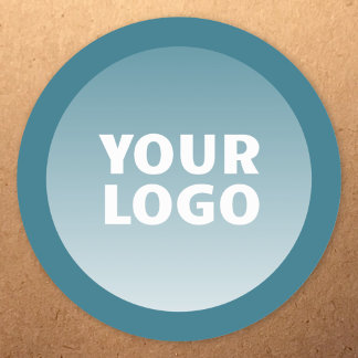 Your Logo & Modern Editable Colour Ombre w/Border Classic Round Sticker