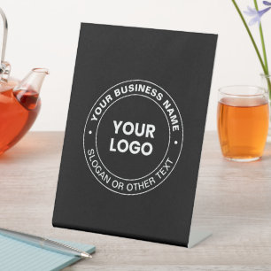 Your Logo Modern Editable Text & Elements Pedestal Sign