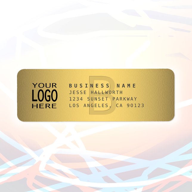 Your Logo & Modern Faux Gold Return Address (Creator Uploaded)
