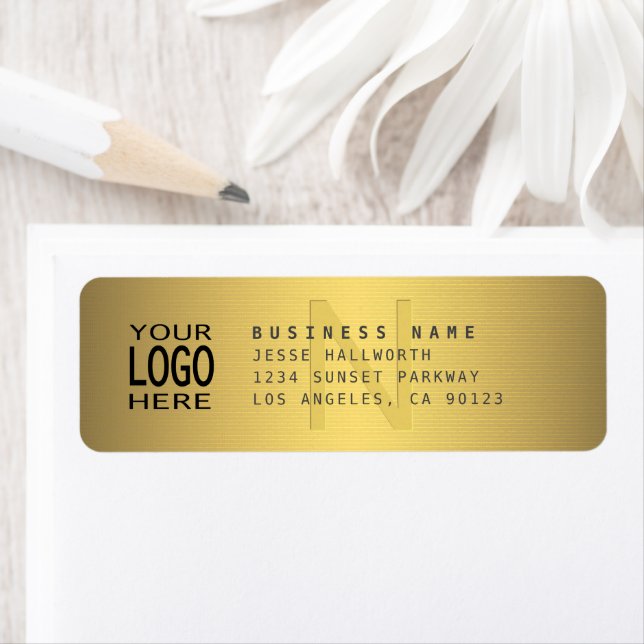 Your Logo & Modern Faux Gold V2 Return Address (Insitu)