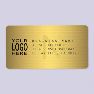 Your Logo & Modern Faux Gold V2 Return Address Label