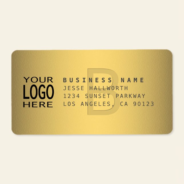 Your Logo & Modern Faux Metal Return Address Label (Creator Uploaded)