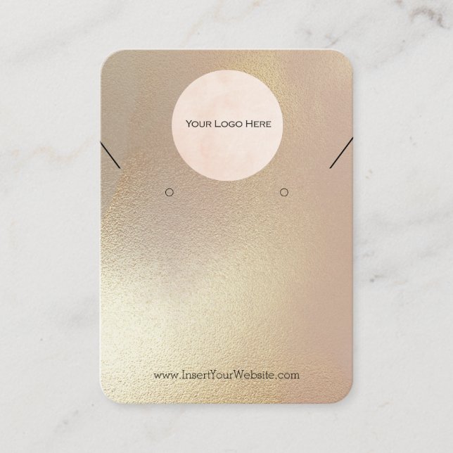 Your Logo Modern Gold Shimmer Jewelry Display Business Card (Front)