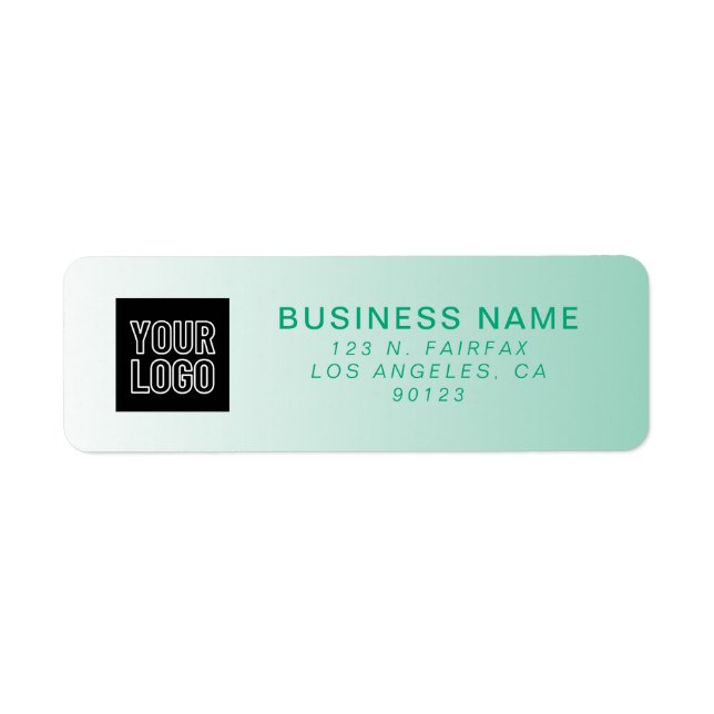 Your Logo | Modern Green Gradient Return Address (Front)