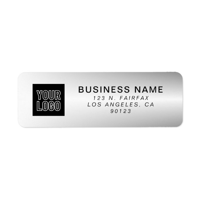 Your Logo | Modern Grey Gradient Return Address (Front)
