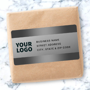 Your Logo Modern Grey Gradient Return Address