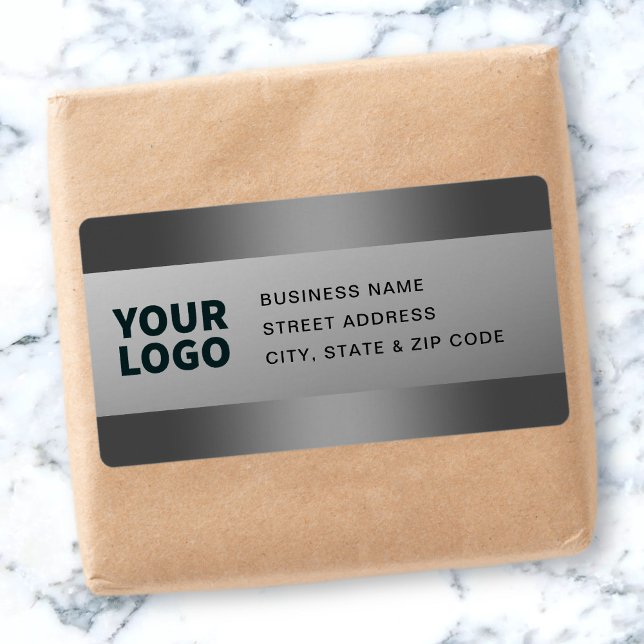 Your Logo | Modern Grey Gradient Return Address (Creator Uploaded)