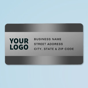Your Logo Modern Grey Gradient Return Address Label