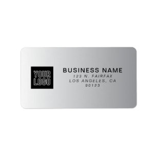 Your Logo Modern Grey Gradient Return Address Label
