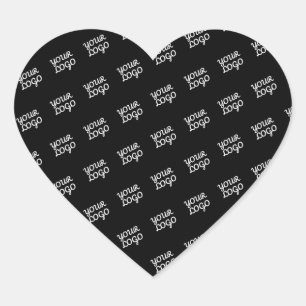 Your Logo   Modern Repeating Pattern Heart Sticker