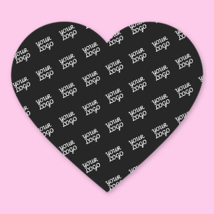Your Logo Modern Repeating Pattern Heart Sticker