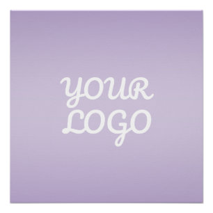 Your Logo & Modern Simple Ombre   Dark Gray Poster