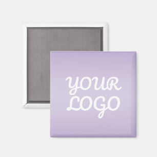 Your Logo & Modern Simple Ombre Lavender Magnet