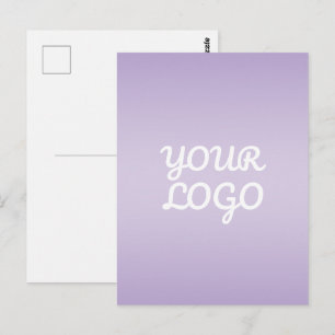 Your Logo & Modern Simple Ombre   Lavender Postcard
