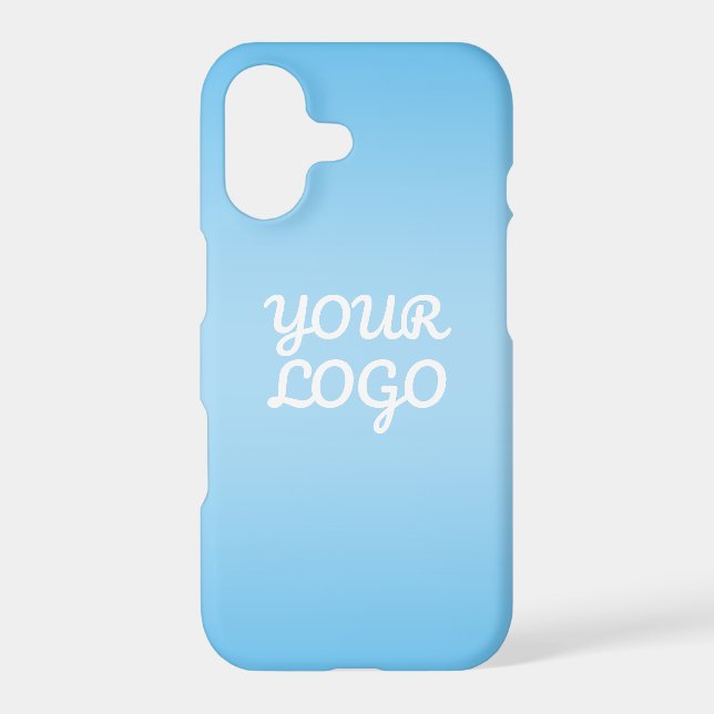 Your Logo & Modern Simple Ombre | Light Blue (Back)