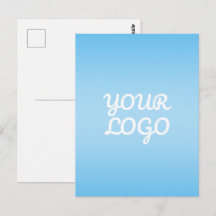 Your Logo & Modern Simple Ombre | Light Blue