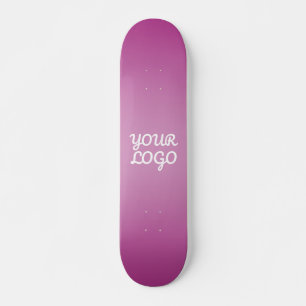 Your Logo & Modern Simple Ombre   Purple Skateboard