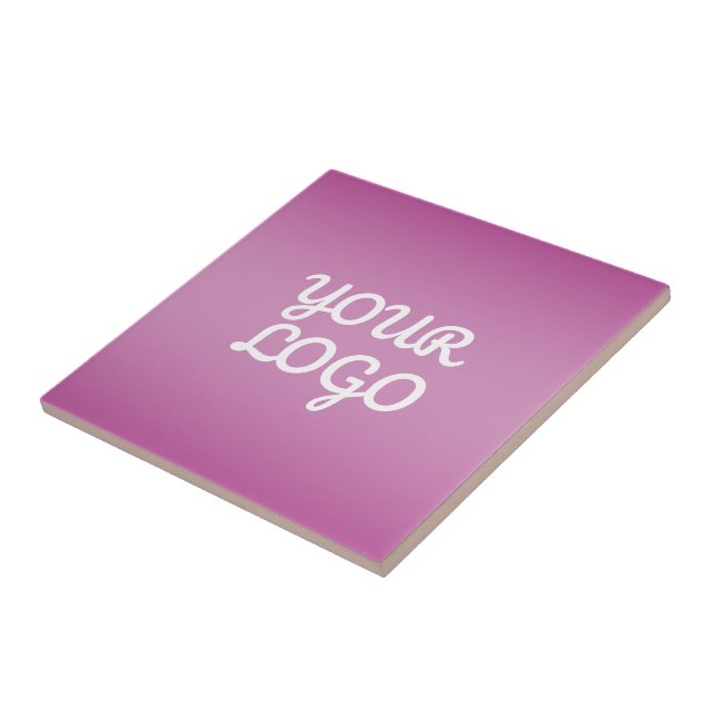 Your Logo & Modern Simple Ombre | Purple Tile (Side)