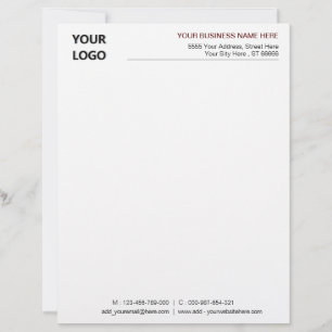Your Logo Name Colours Personalised Letterhead
