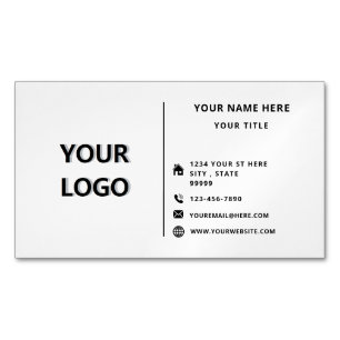 Your Logo Name Info Business Card Magnet Template
