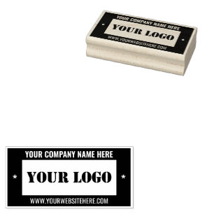 Your Logo Name Info Color Rubber Stamp Example