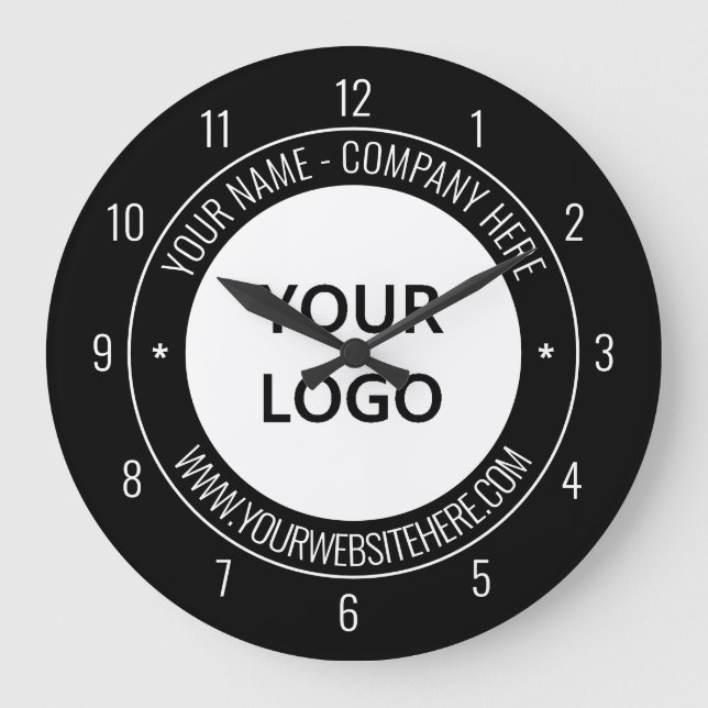 Your Logo Name Promotional Personalised Colour Large Clock (Front)