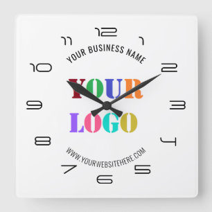 Your Logo Name Website Clock Promotional Business