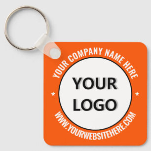 Your Logo Name Website Keychain - Custom Colours