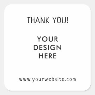 Your Logo, Name & Website Promo, Black Square Stic Sticker
