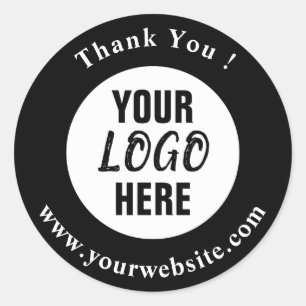 Your Logo, Name & Website Promo Classic Round Sticker