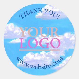 Your Logo, Name & Website Promo Clouds Classic Round Sticker
