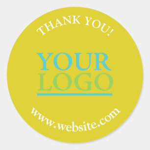 Your Logo, Name & Website Promo, Dark Yellow Classic Round Sticker