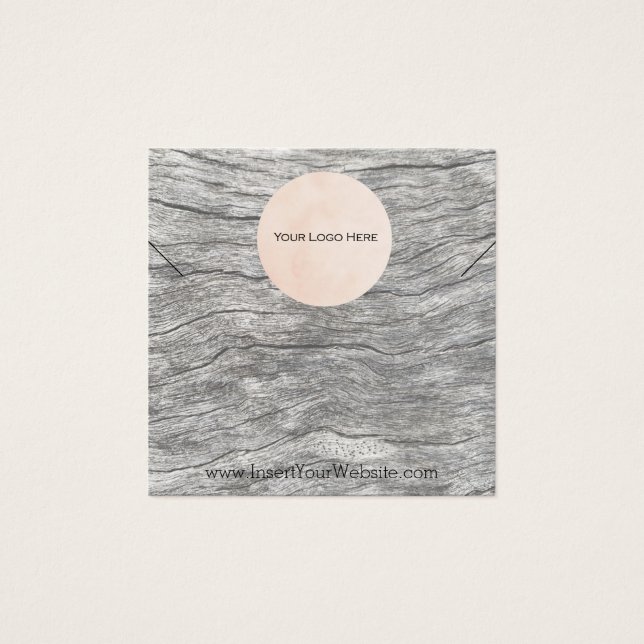 Your Logo Necklace Display Card Faded Timber (Front)