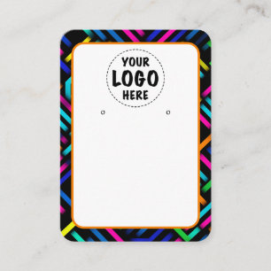 Your Logo Neon Geometric Earring Card Large