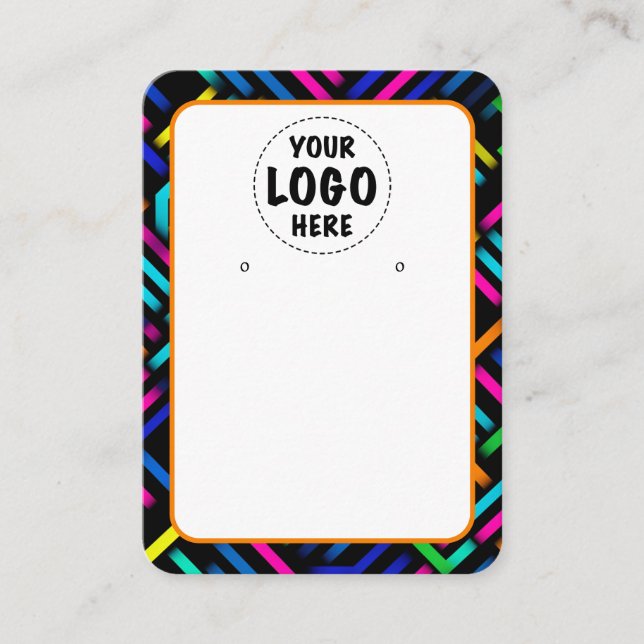 Your Logo Neon Geometric Earring Card Large (Front)