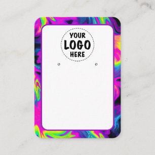 Your Logo Neon Geometric Earring Card Large
