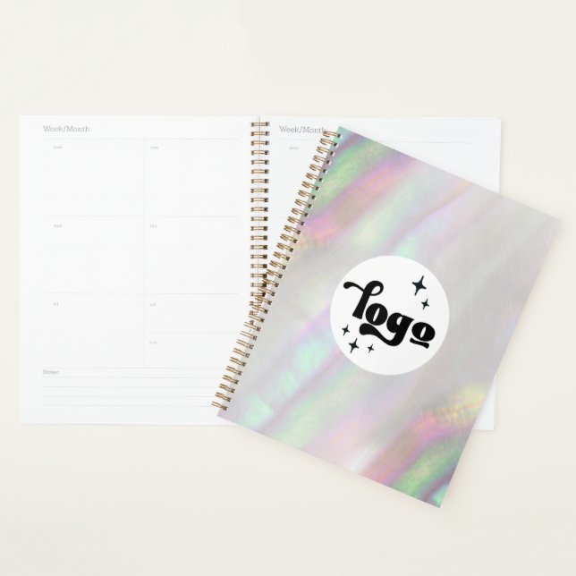 your logo on abstract background shell inspired planner (Display)