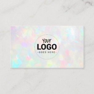 your logo on clear opal texture business card