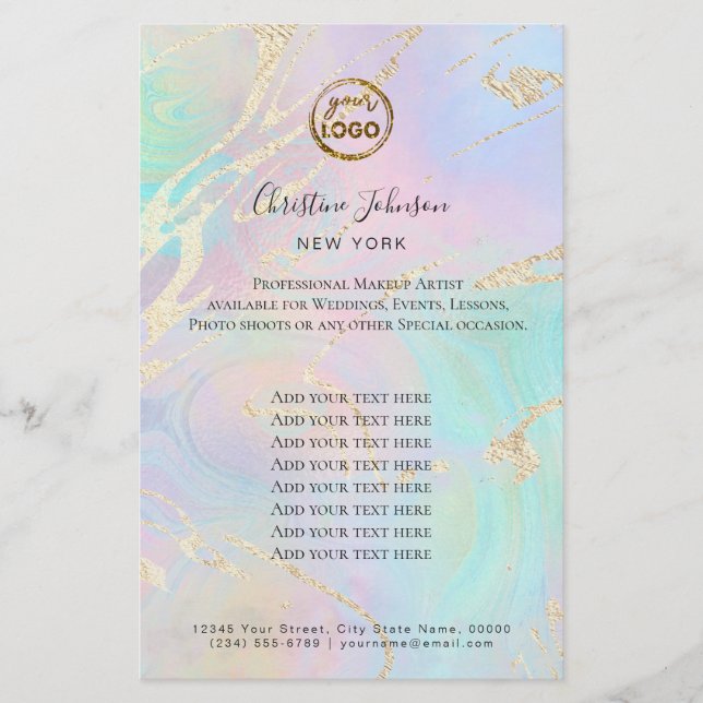 your logo on faux iridescent effect flyer (Front)