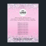 your logo on faux purple glitter background flyer<br><div class="desc">beauty salon professional makeup artist flyer</div>