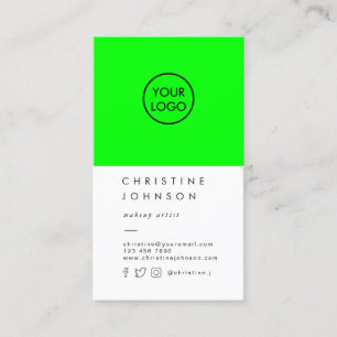 your logo on neon green business card
