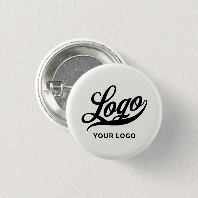 Your Logo on Off white Business Simple Minimal 3 Cm Round Badge (Front & Back)