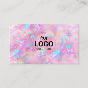 your logo on opal texture business card