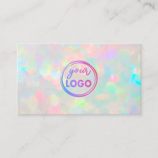 your logo on pastel gemstone business card (Front)