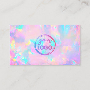 your logo on pastel opal business card