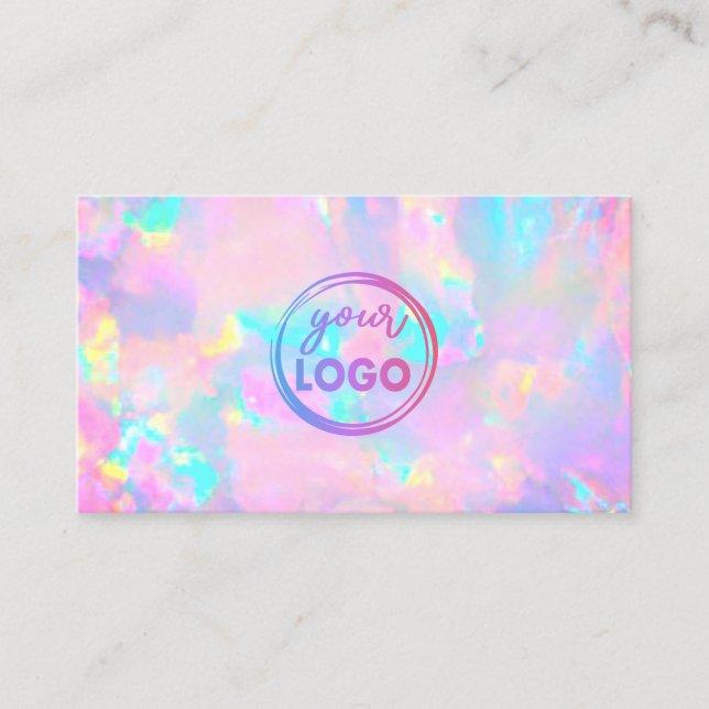 your logo on pastel opal business card (Front)
