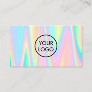 your logo on pastel simulated iridescence business card