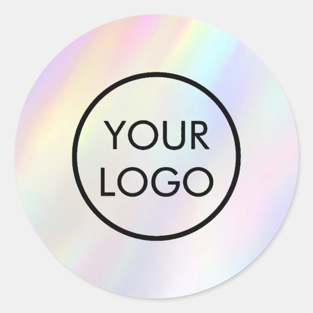 your logo on pastel texture classic round sticker (Front)